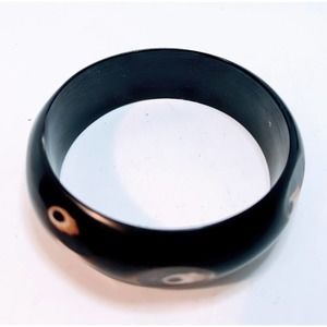 Vintage African Style Thick Resin 80s Bangle Bracelet
